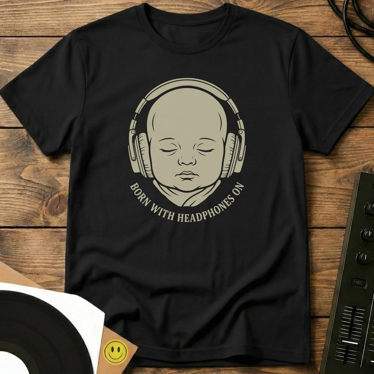Headphones On T-Shirt Black / S Headphones On T-Shirt