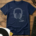 Headphones Patent T-Shirt Navy / S Headphones Patent T-Shirt