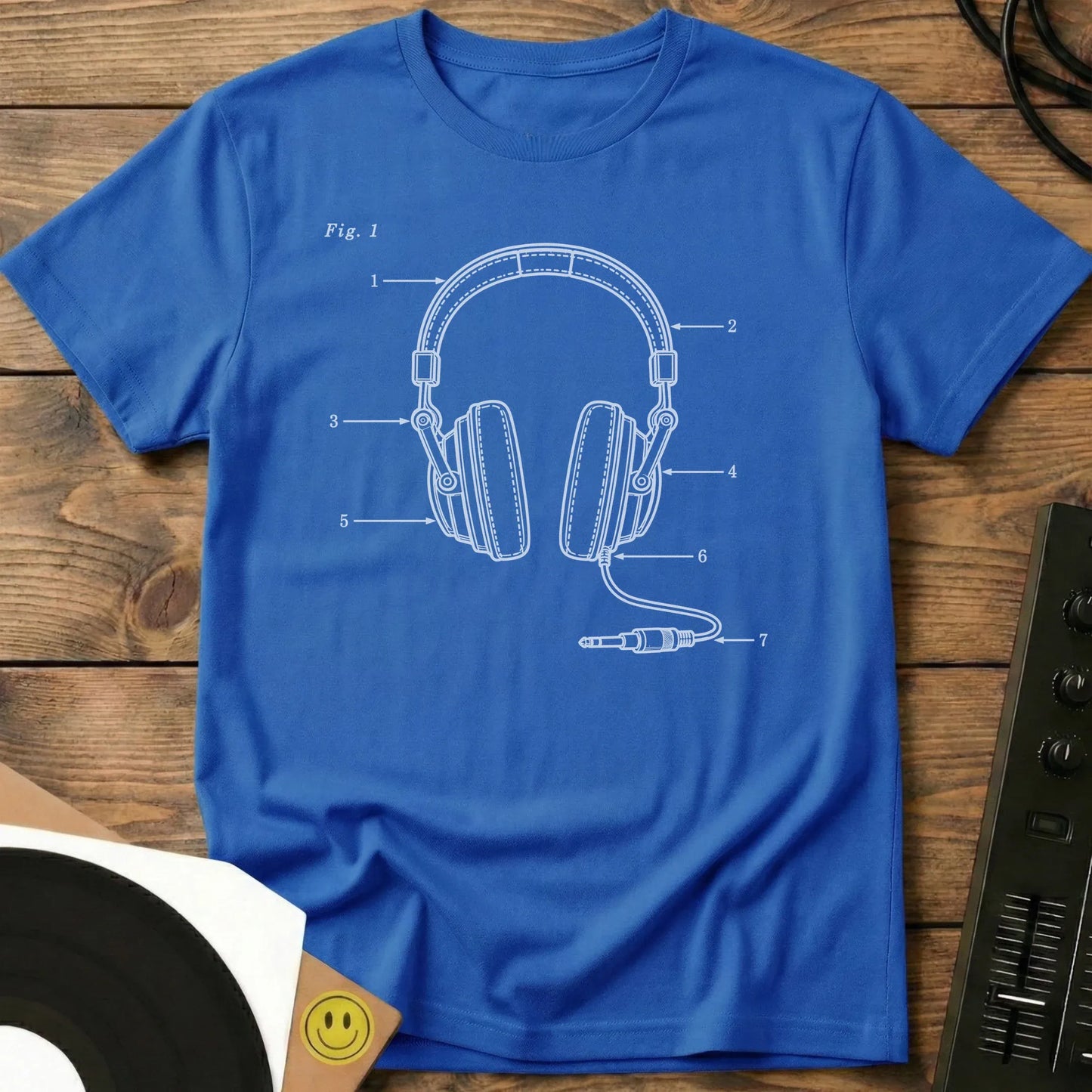 Headphones Patent T-Shirt Royal / S Headphones Patent T-Shirt