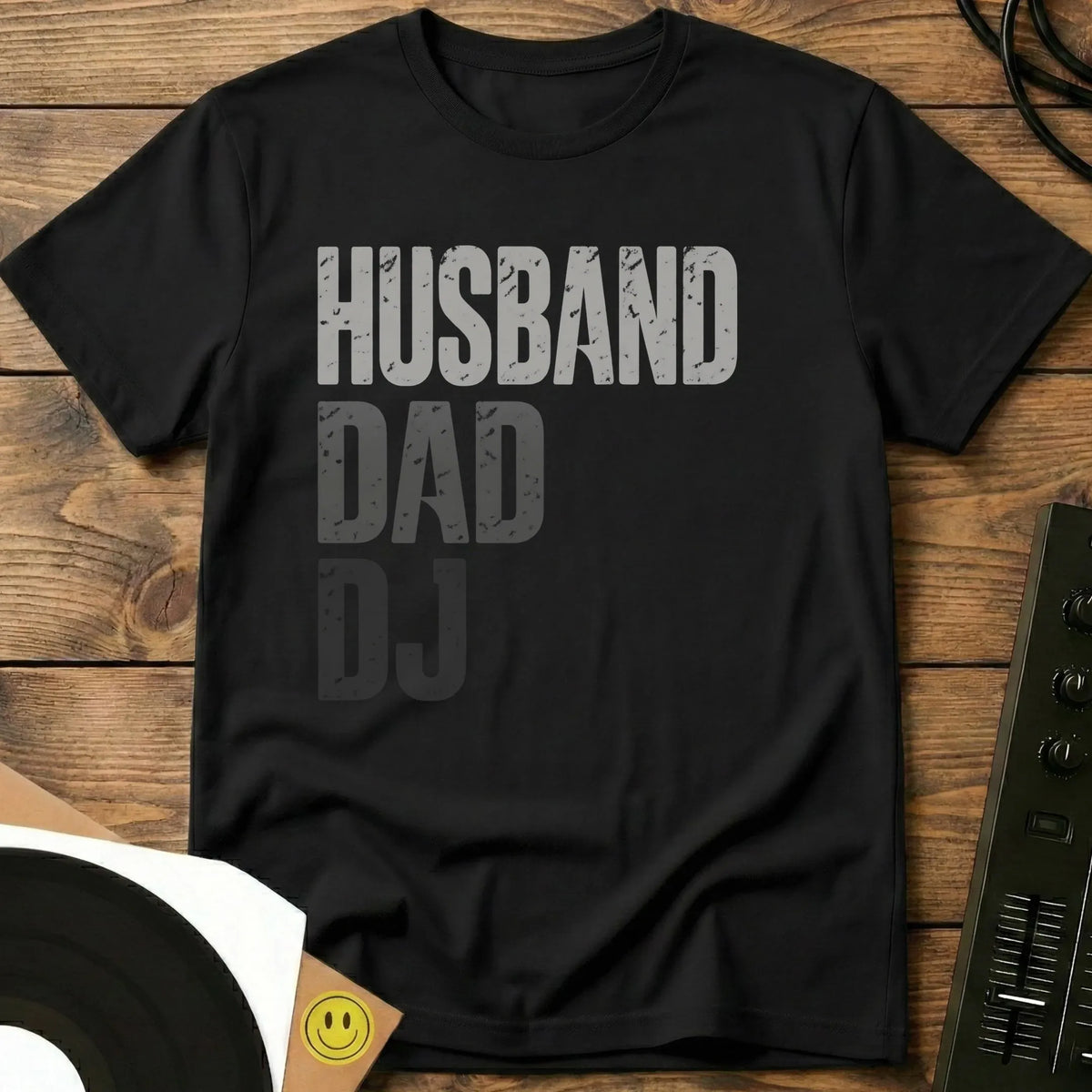 Husband, Dad, DJ t-shirt in Black