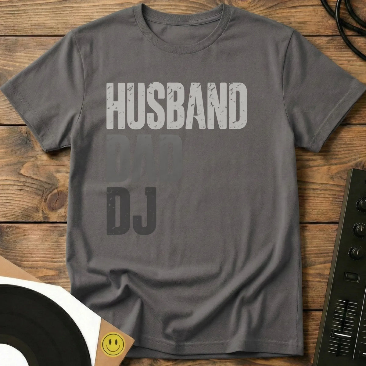 Husband, Dad, DJ t-shirt in Charcoal