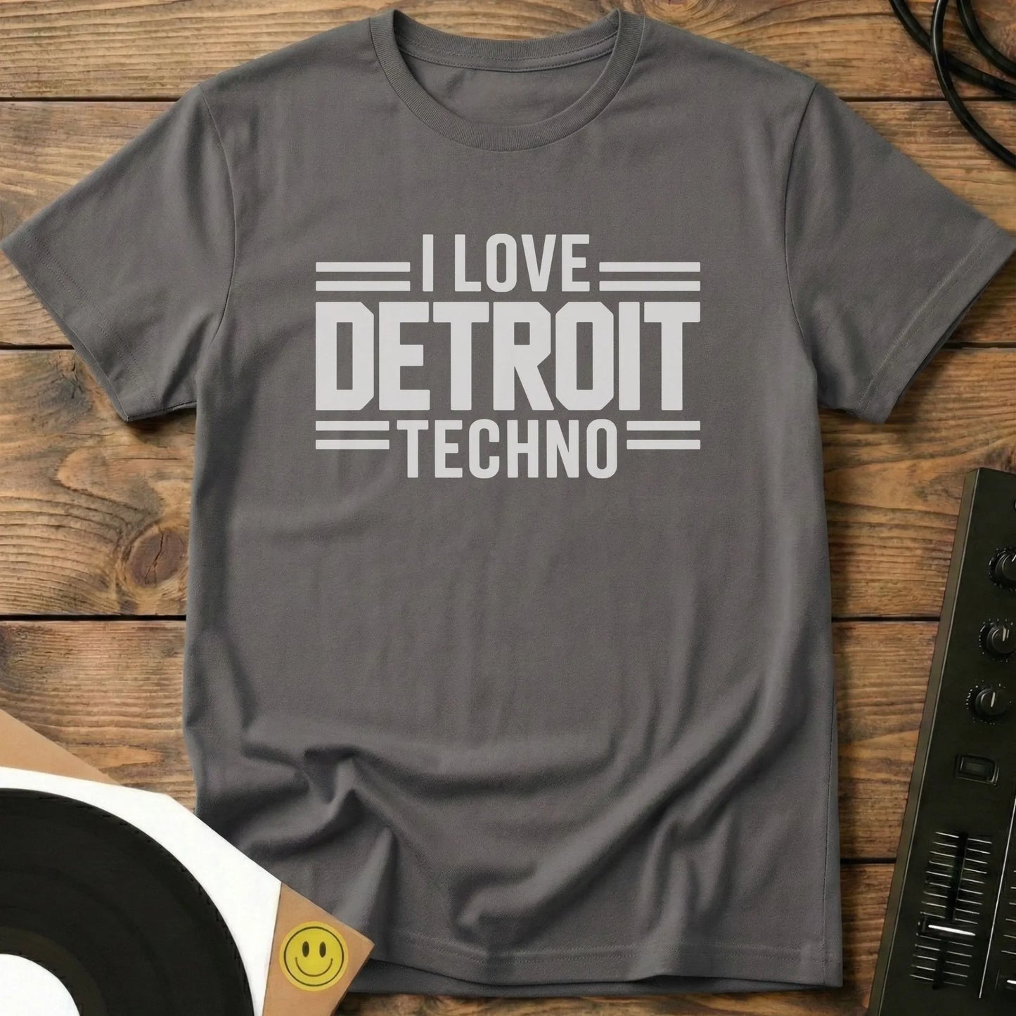 I Love Detroit Techno T-Shirt Charcoal / S I Love Detroit Techno T-Shirt