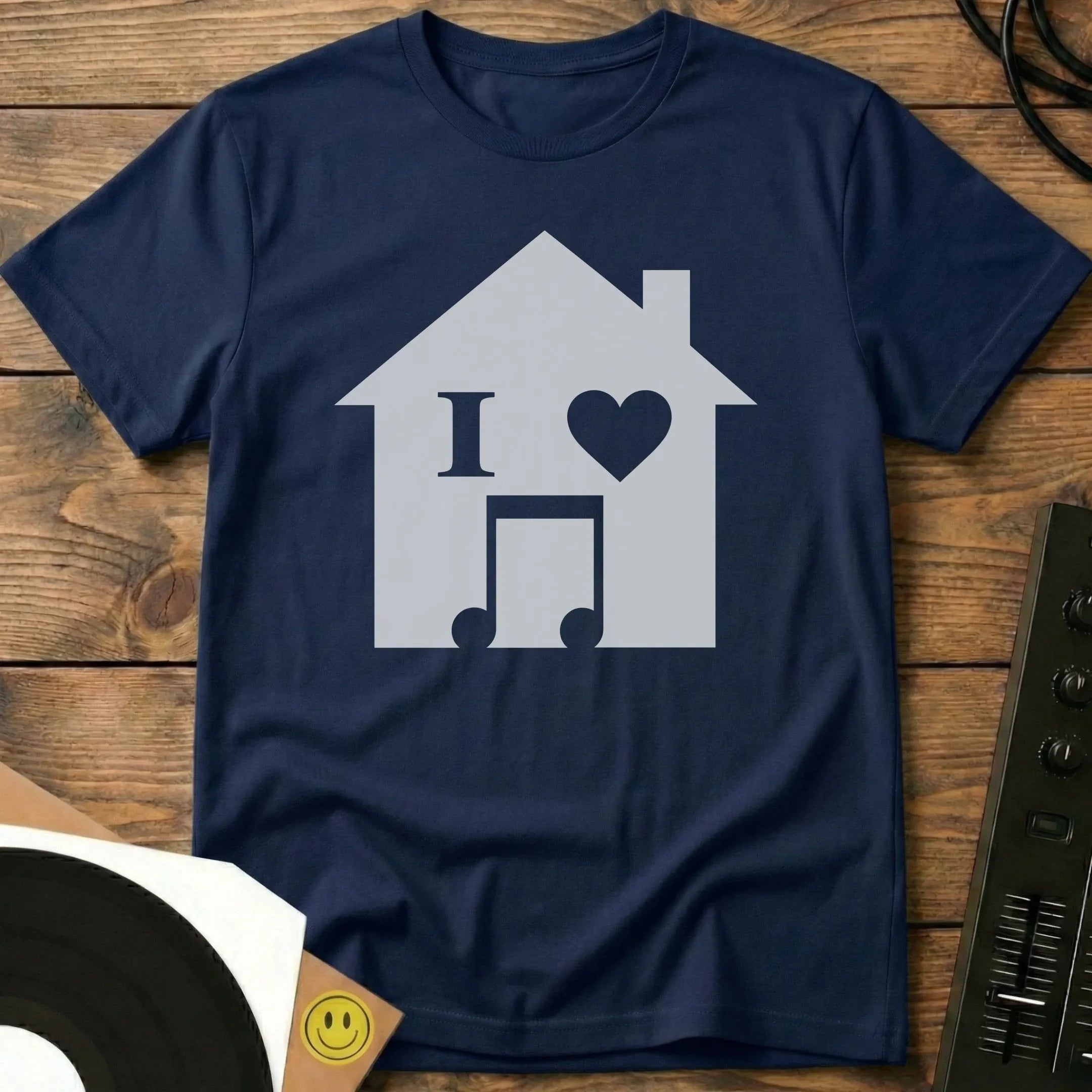 I Love House Icon T-Shirt Navy / S I Love House Icon T-Shirt