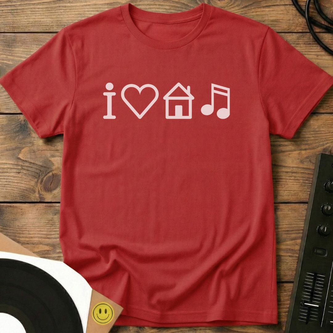 I Love House Music T-Shirt Red / S I Love House Music T-Shirt
