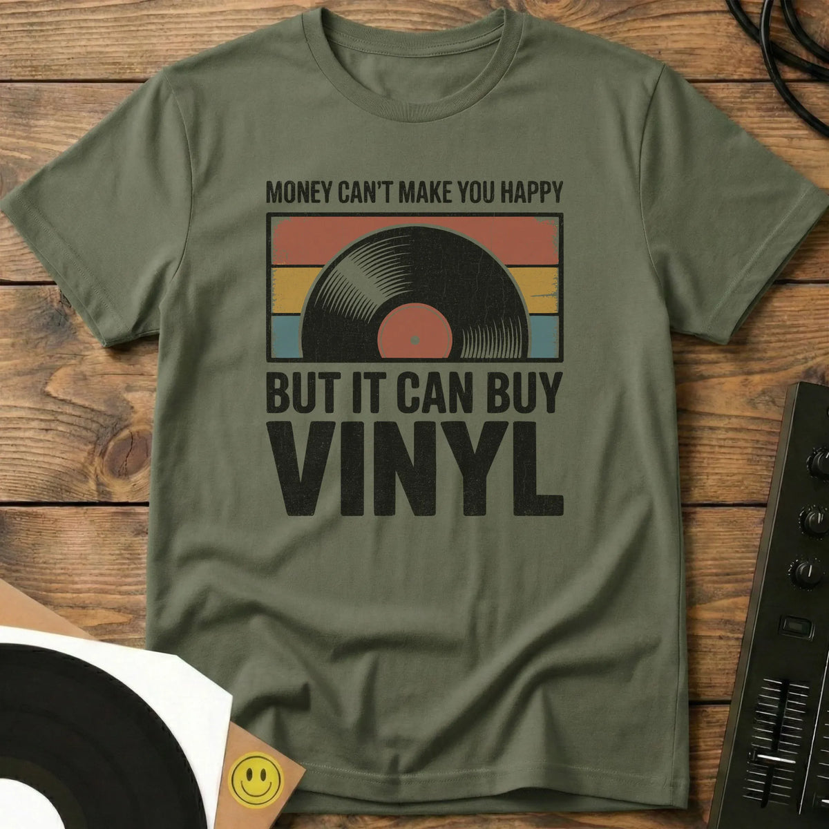 It Can Buy Vinyl T-Shirt Military Green / S It Can Buy Vinyl T-Shirt