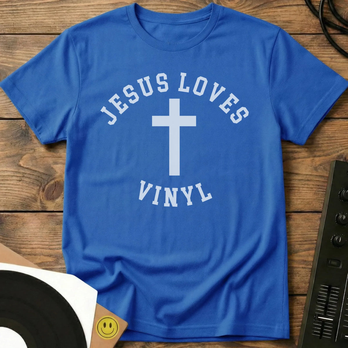 Jesus Loves Vinyl T-Shirt Royal / S Jesus Loves Vinyl T-Shirt
