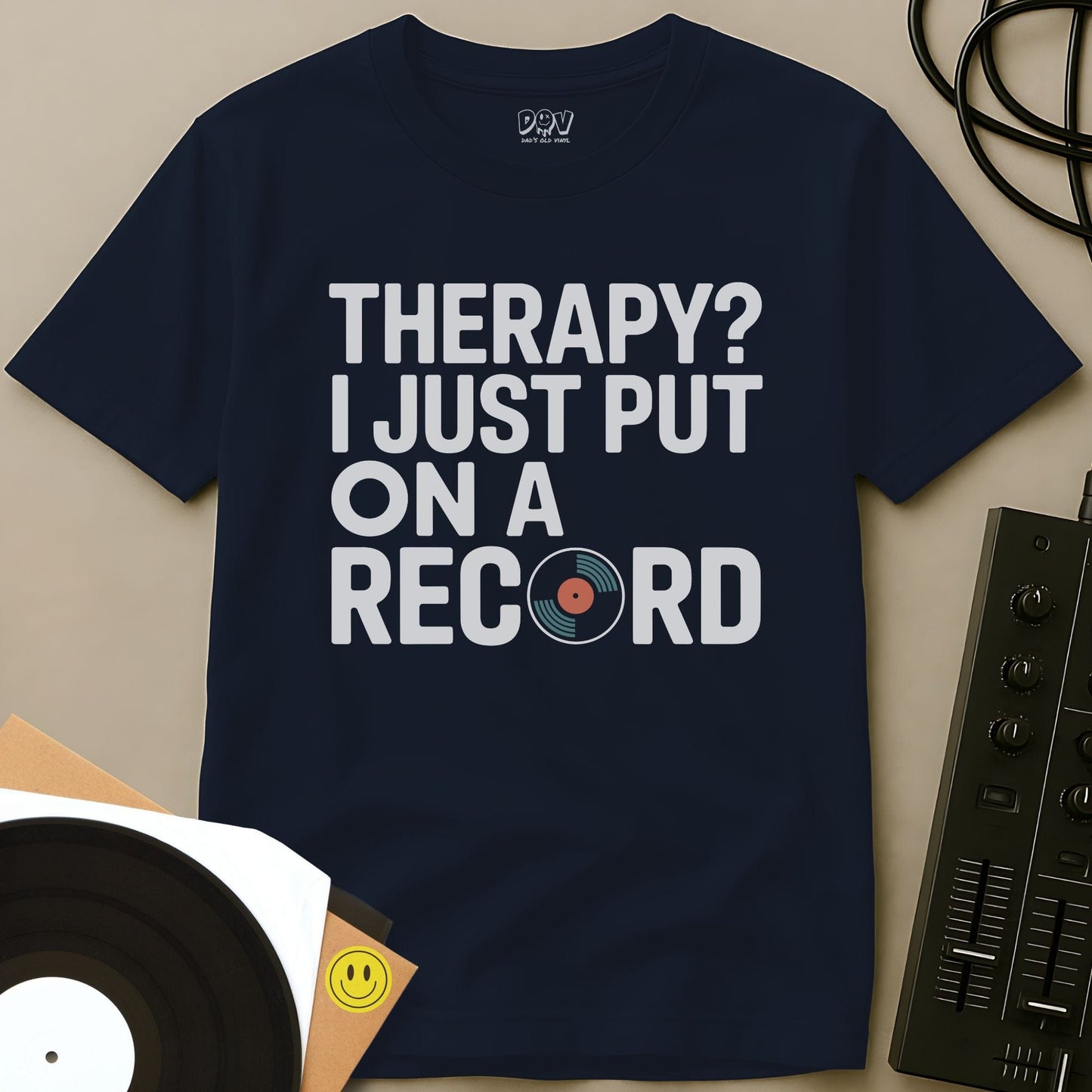 Just Put A Record On T-Shirt Navy / S Just Put A Record On T-Shirt