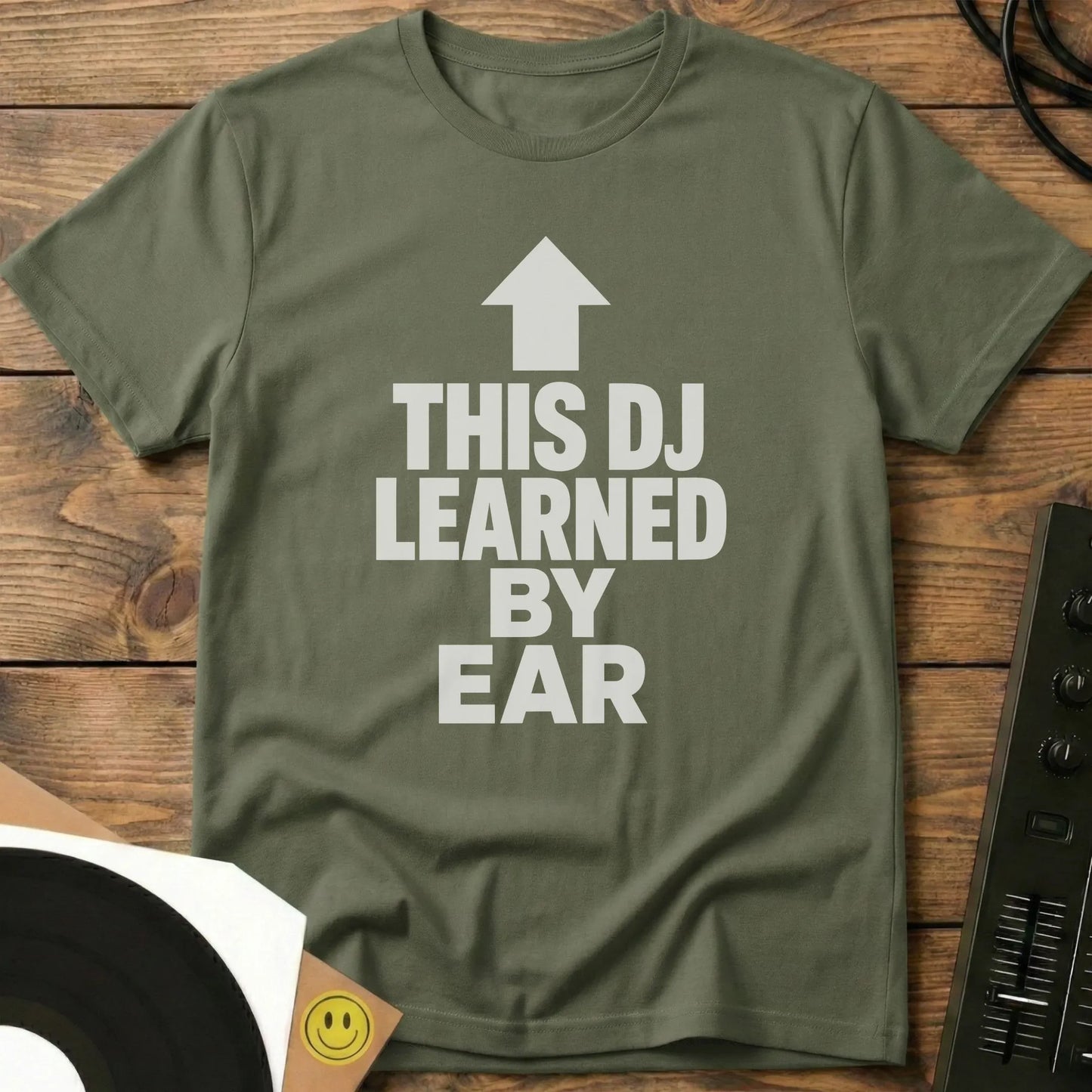 Learned By Ear White T-Shirt Military Green / S Learned By Ear White T-Shirt
