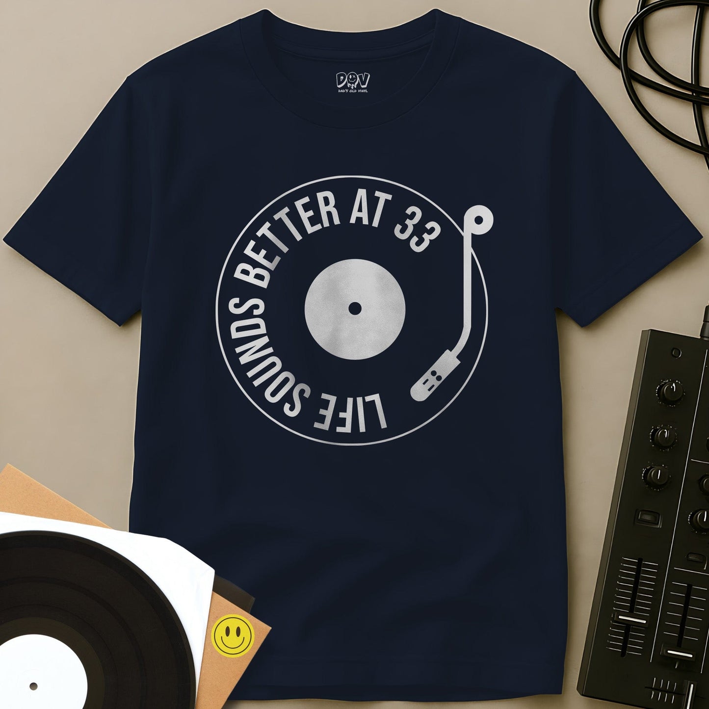 Life Sounds Better At 33 T-Shirt Navy / S Life Sounds Better At 33 T-Shirt