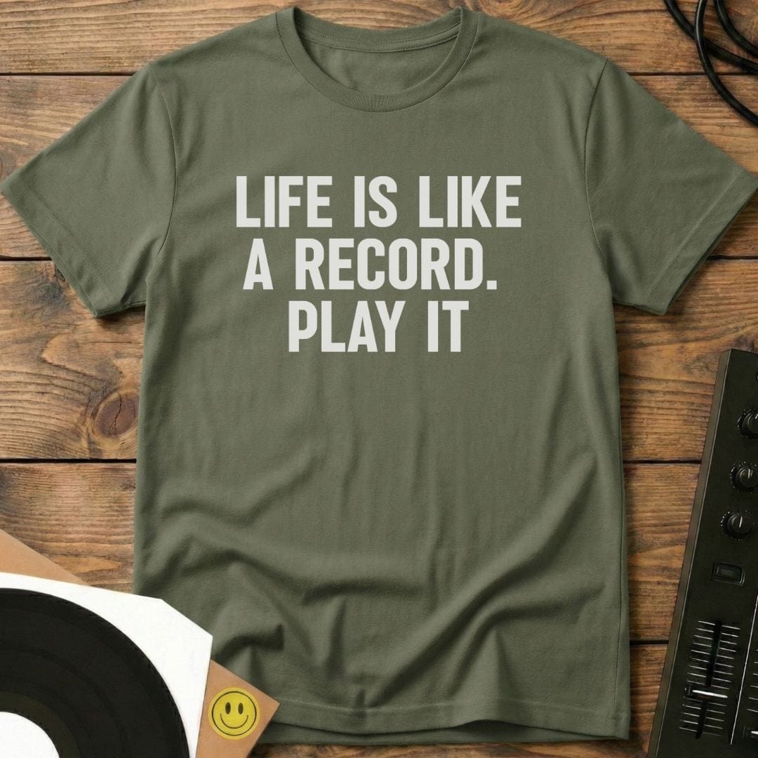 Like A Record T-Shirt Military Green / S Like A Record T-Shirt