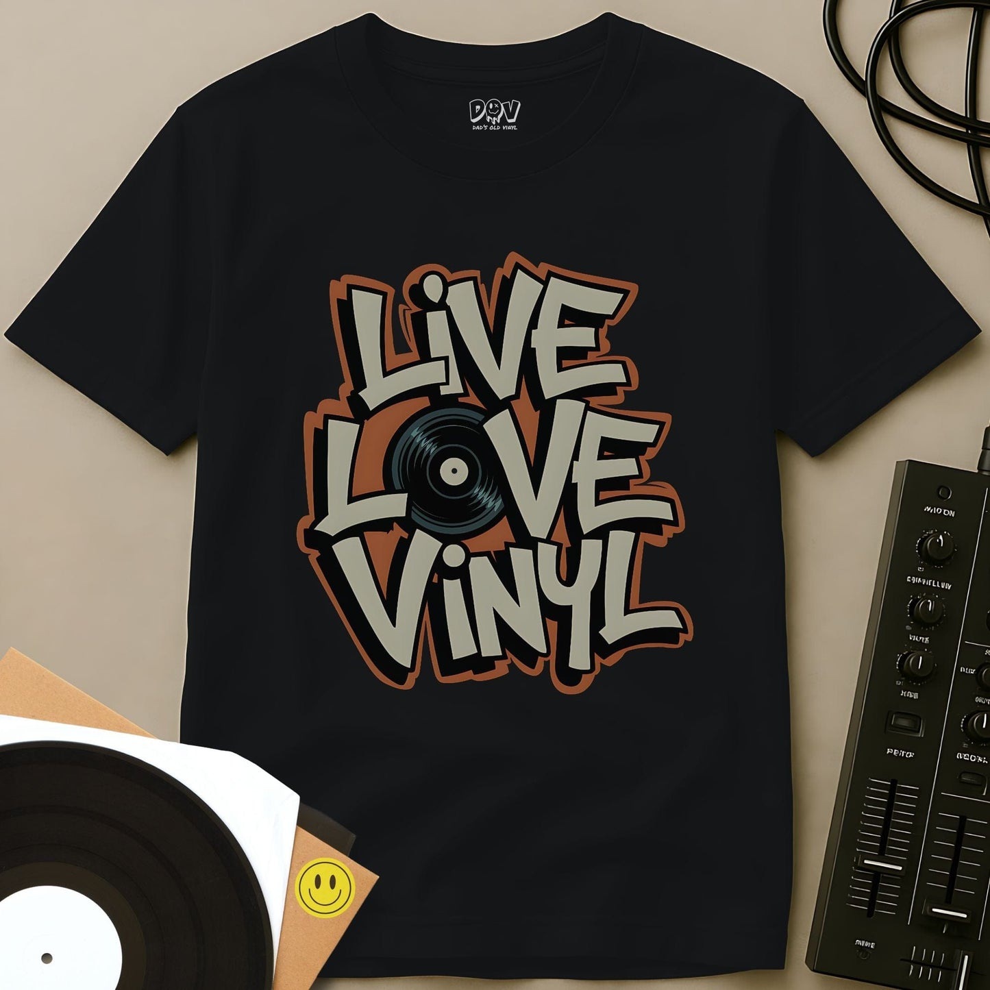 Live, Love, Vinyl T-Shirt Black / S Live, Love, Vinyl T-Shirt