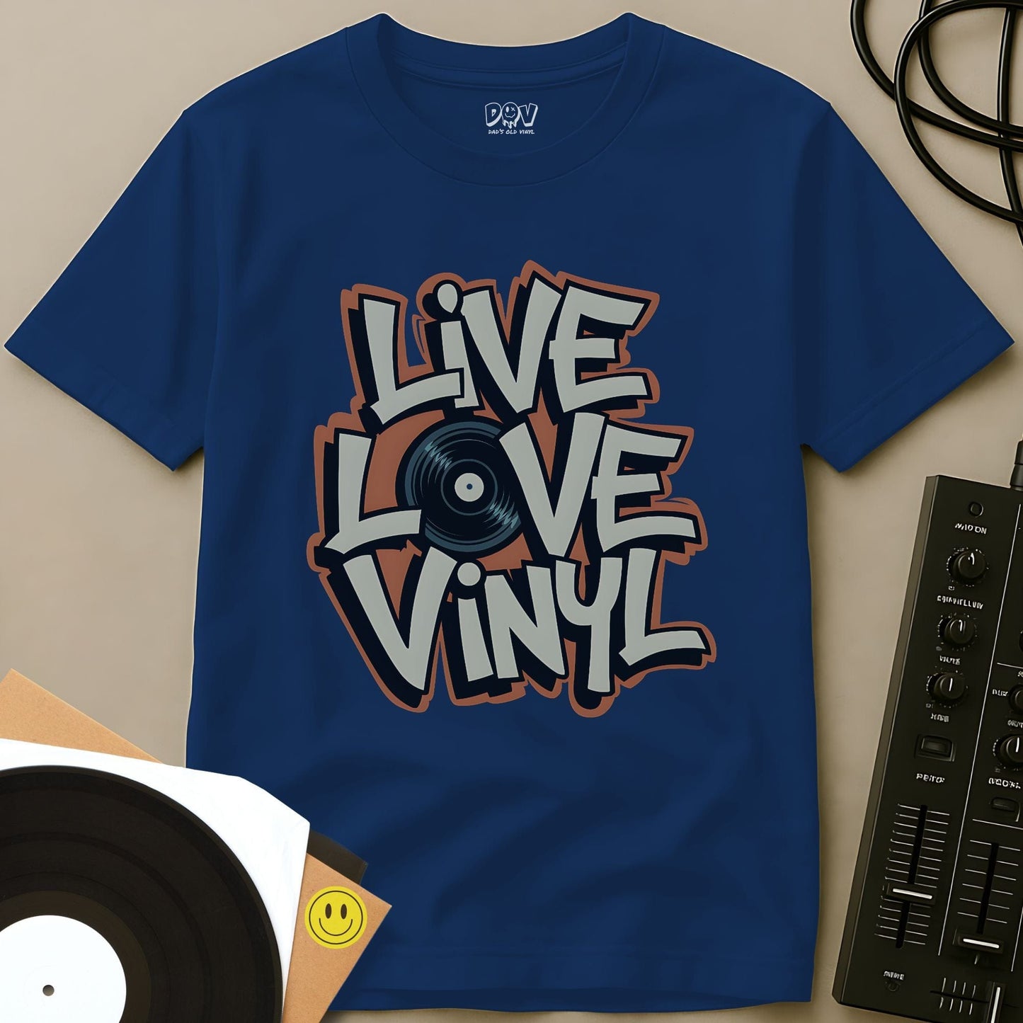 Live, Love, Vinyl T-Shirt Royal / S Live, Love, Vinyl T-Shirt