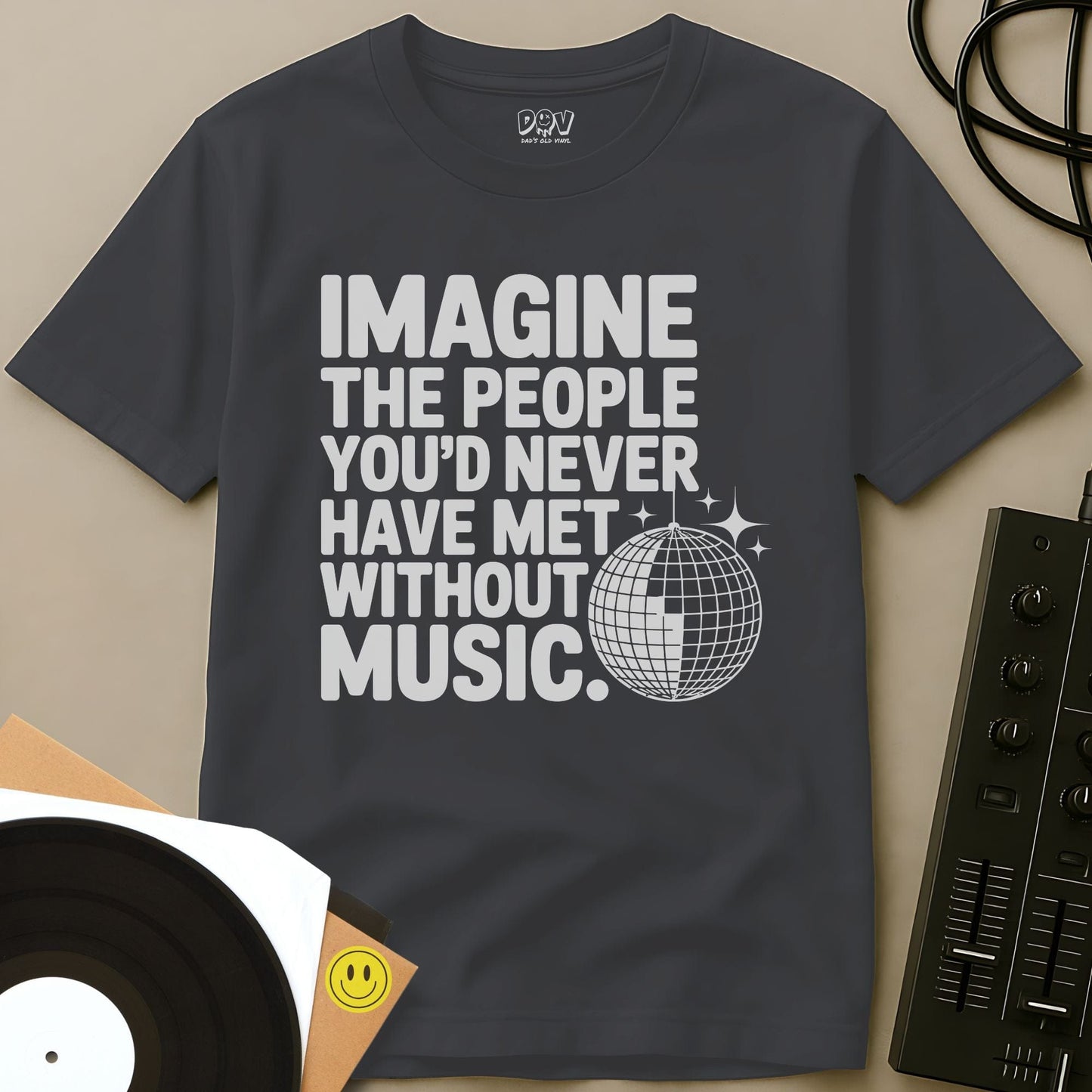 Meeting Through Music T-Shirt Charcoal / S Meeting Through Music T-Shirt