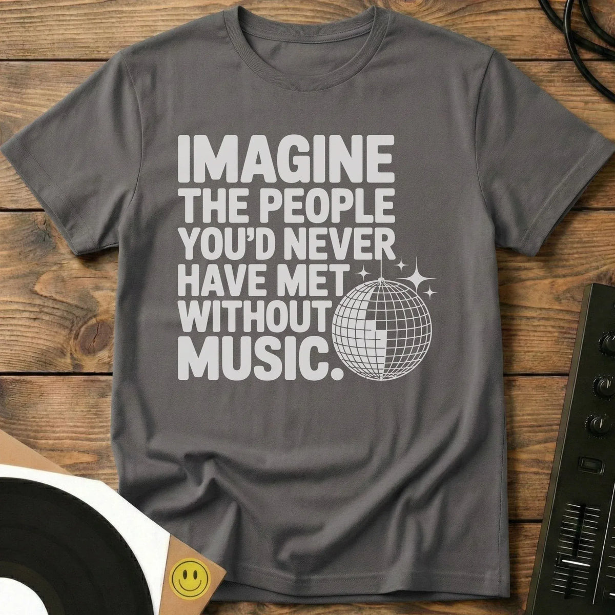 Meeting Through Music T-Shirt Charcoal / S Meeting Through Music T-Shirt