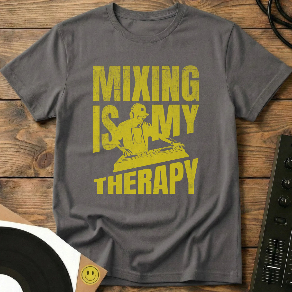 Mixing Is My Therapy - Yellow T-Shirt Charcoal / S Mixing Is My Therapy - Yellow T-Shirt