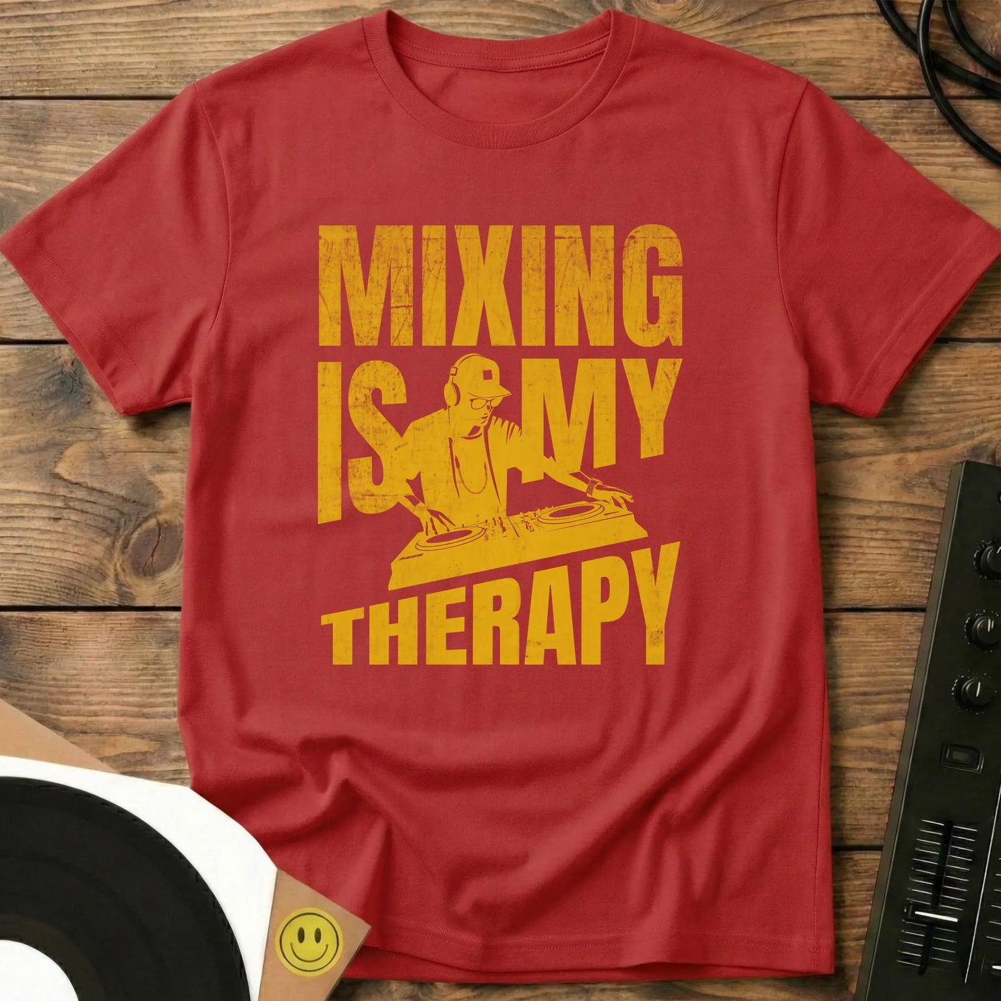 Mixing Is My Therapy - Yellow T-Shirt Red / S Mixing Is My Therapy - Yellow T-Shirt