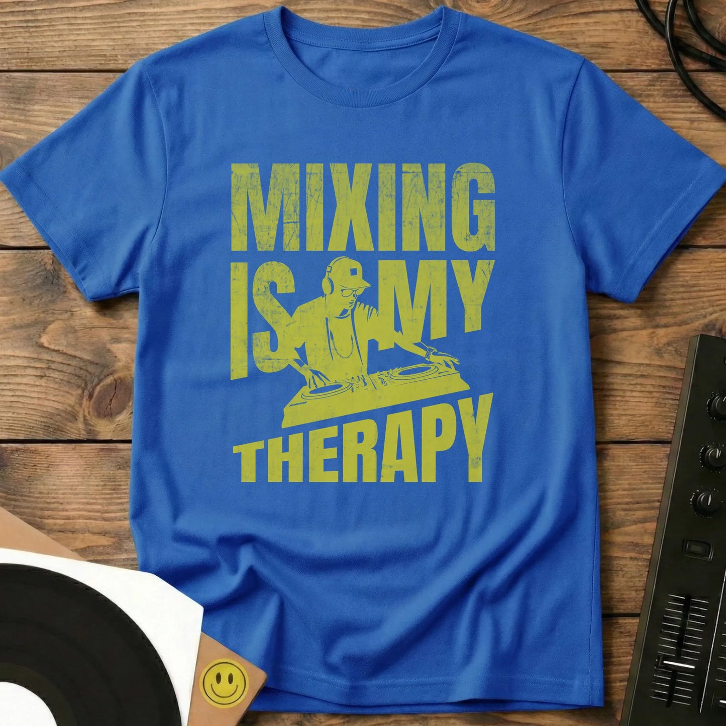 Mixing Is My Therapy - Yellow T-Shirt Royal / S Mixing Is My Therapy - Yellow T-Shirt