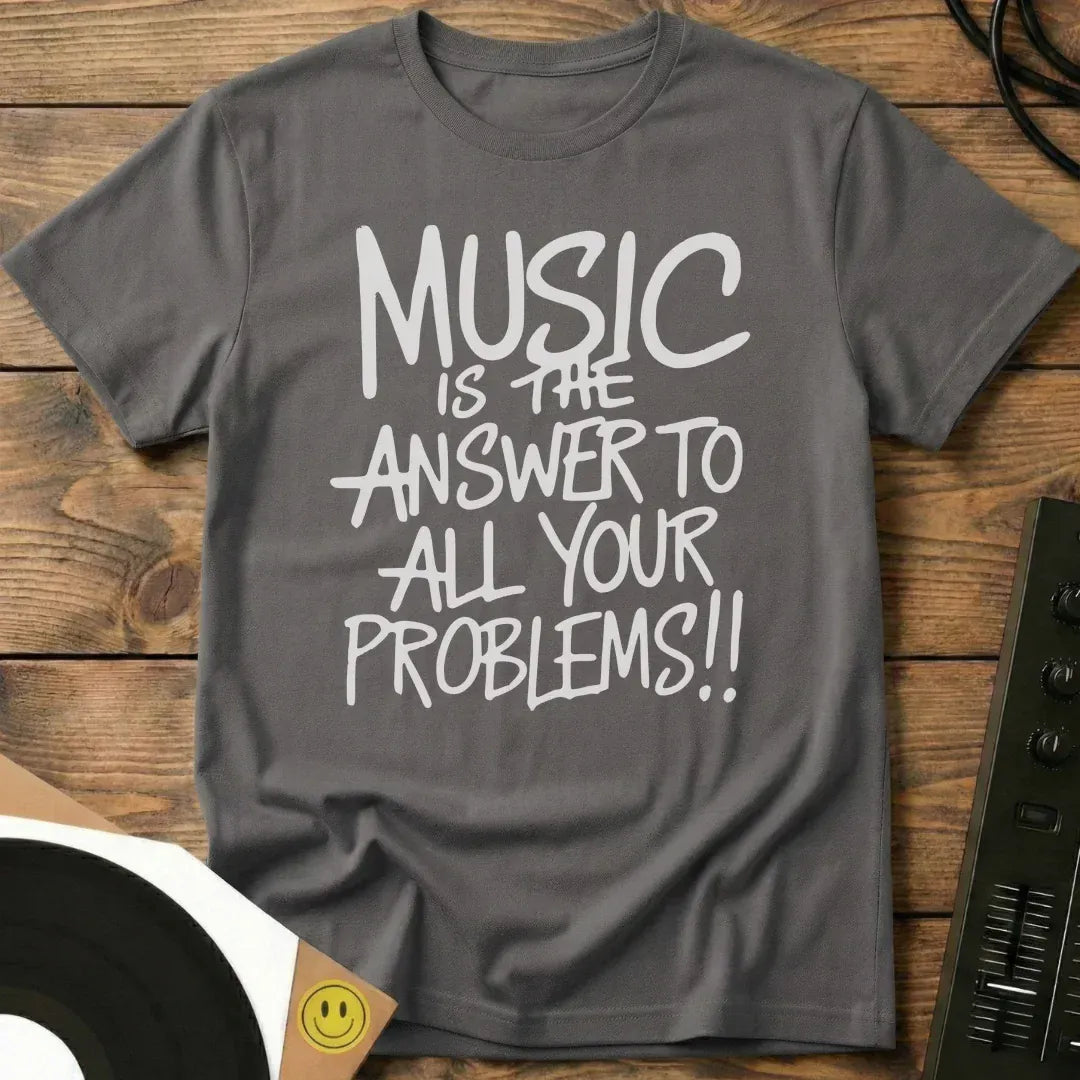 Music Is The Answer T-Shirt Charcoal / S Music Is The Answer T-Shirt