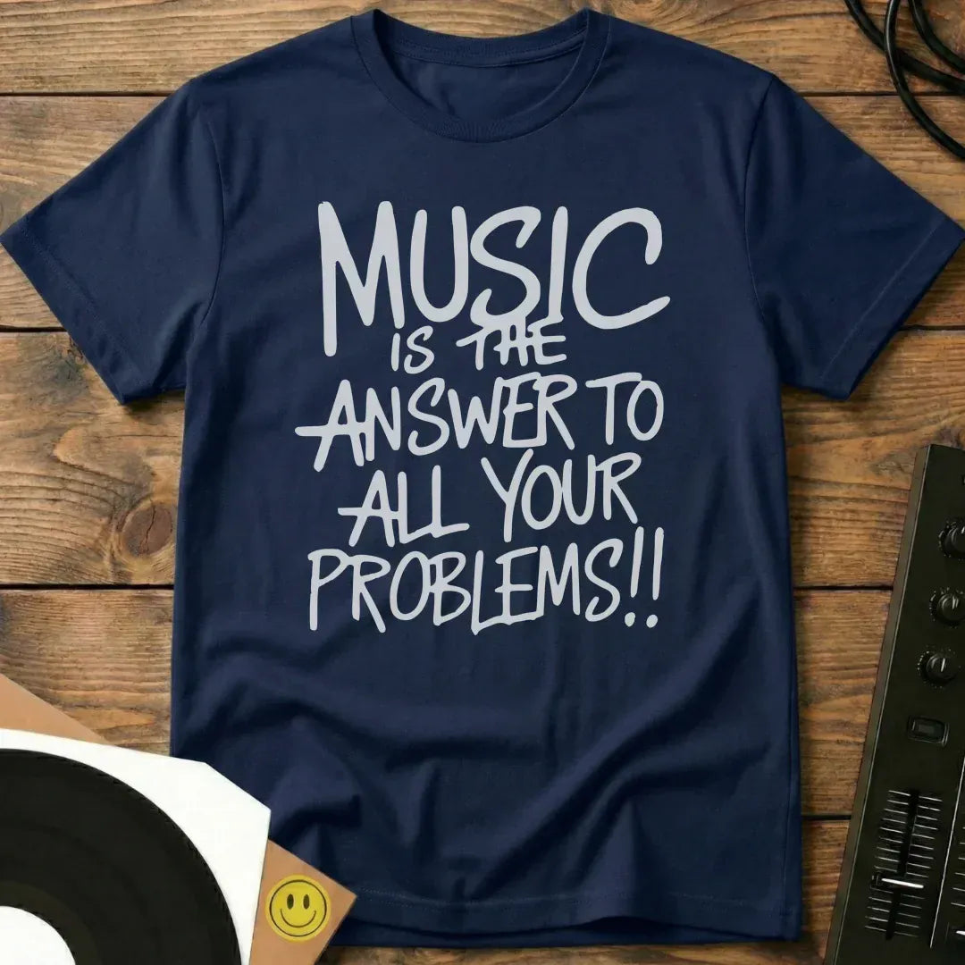 Music Is The Answer T-Shirt Navy / S Music Is The Answer T-Shirt