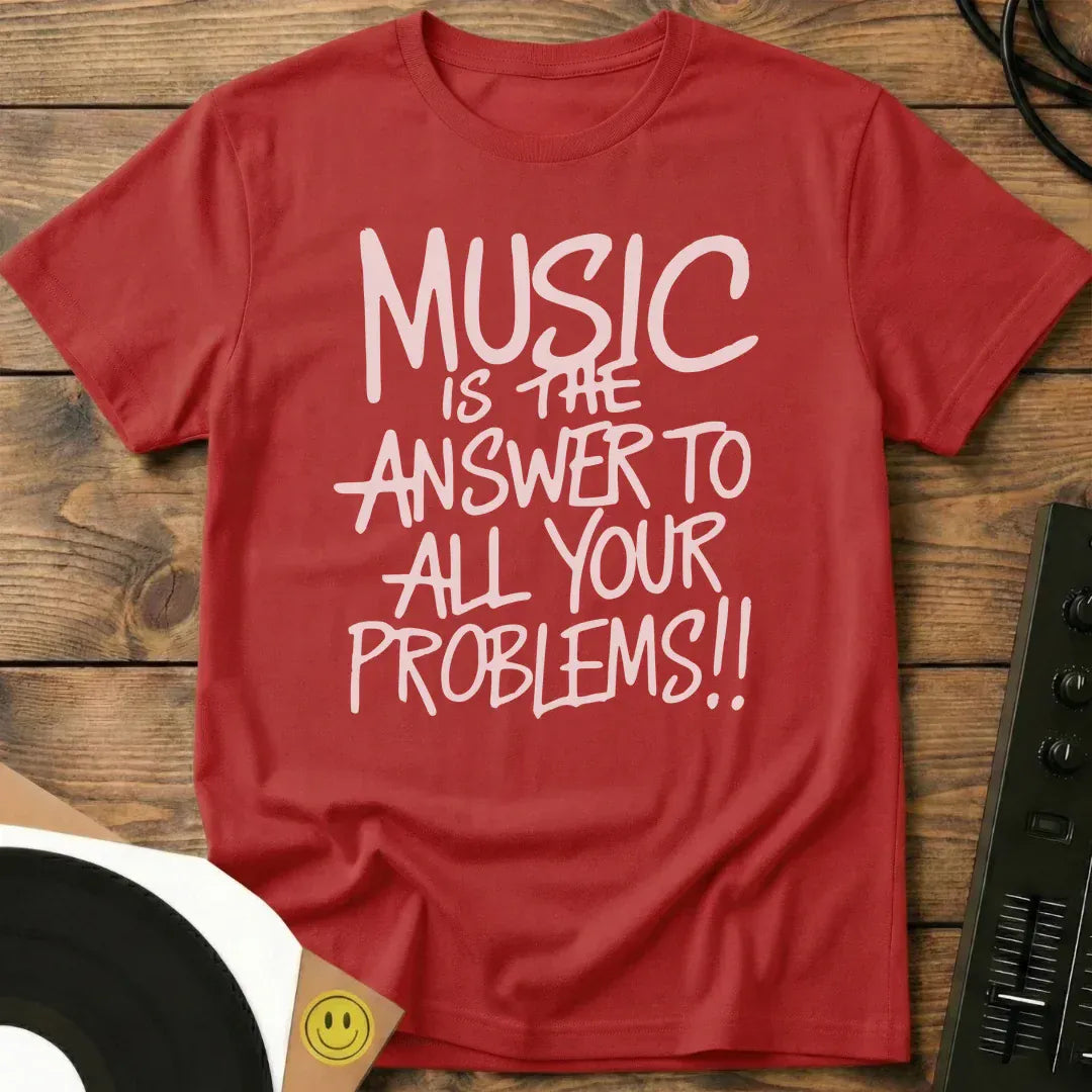 Music Is The Answer T-Shirt Red / S Music Is The Answer T-Shirt