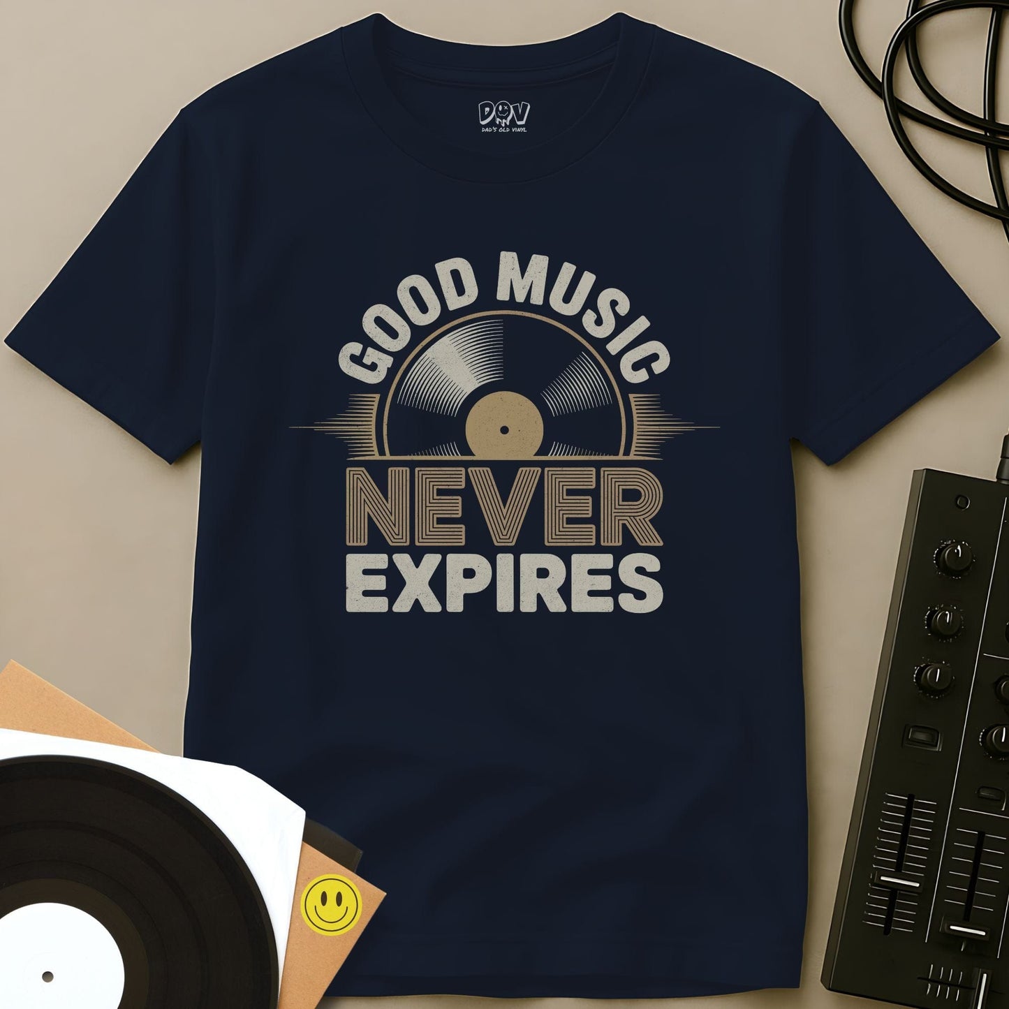 Music Never Expires T-Shirt Navy / S Music Never Expires T-Shirt