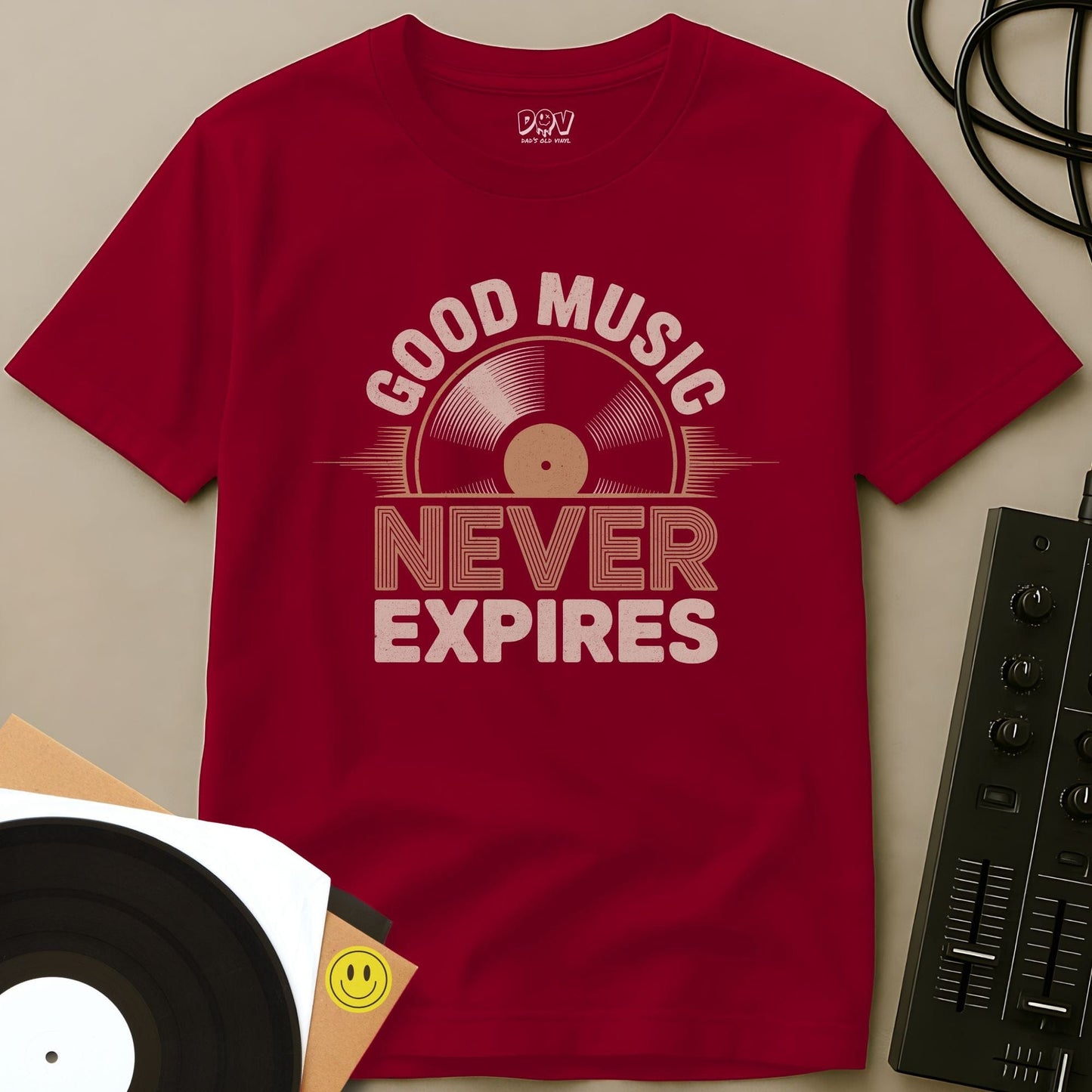 Music Never Expires T-Shirt Red / S Music Never Expires T-Shirt