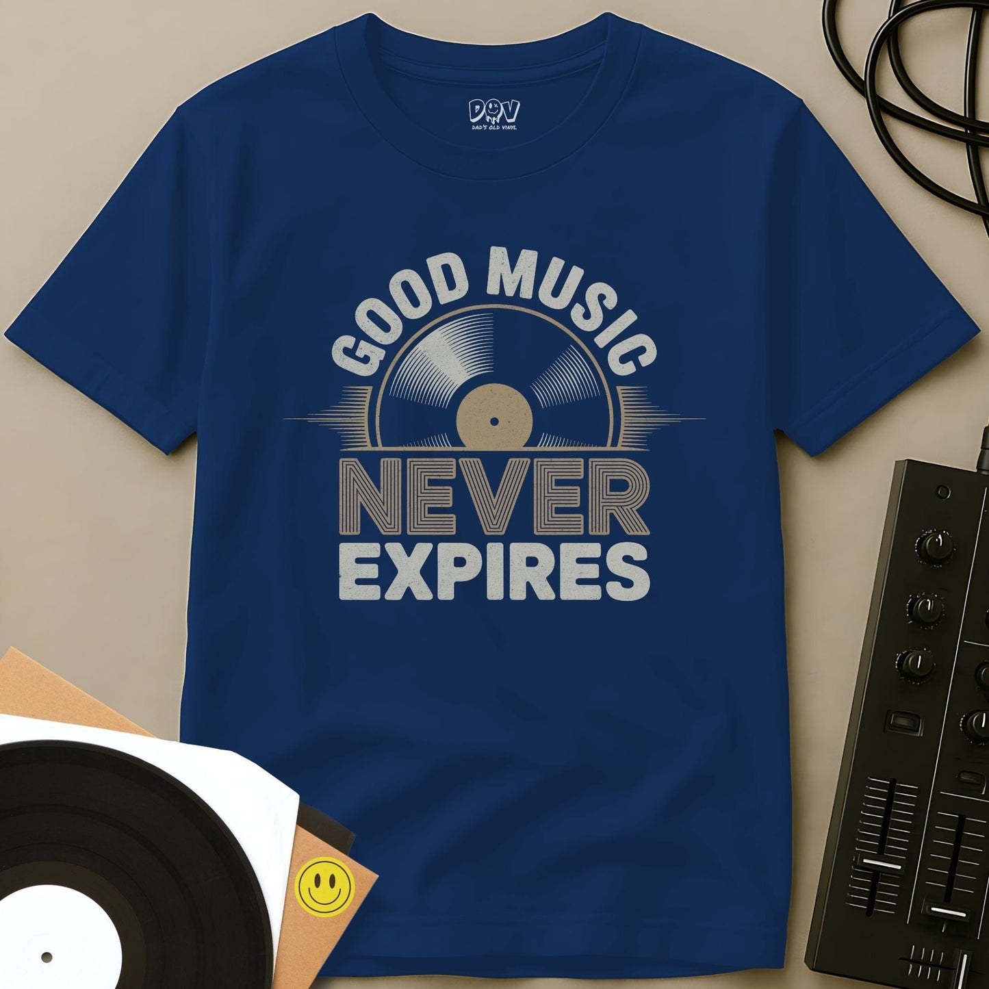 Music Never Expires T-Shirt Royal / S Music Never Expires T-Shirt