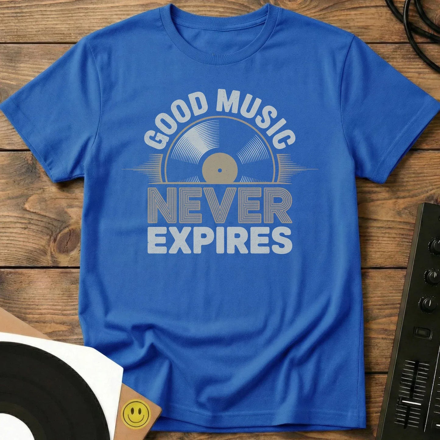 Music Never Expires T-Shirt Royal / S Music Never Expires T-Shirt