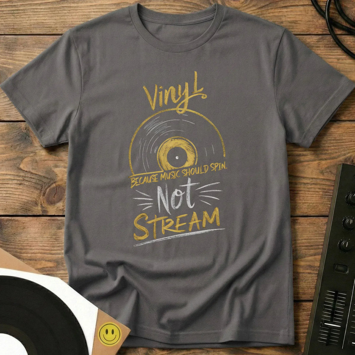 Music Should Spin T-Shirt Charcoal / S Music Should Spin T-Shirt