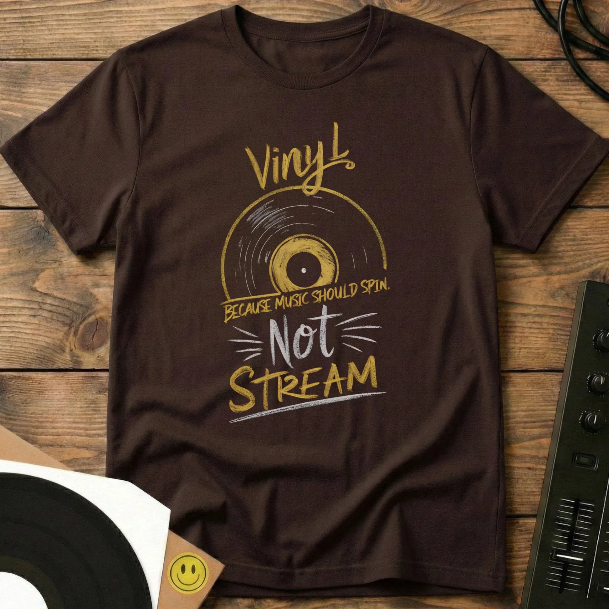 Music Should Spin T-Shirt Dark Chocolate / S Music Should Spin T-Shirt
