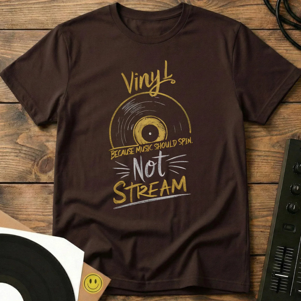 Music Should Spin T-Shirt Dark Chocolate / S Music Should Spin T-Shirt