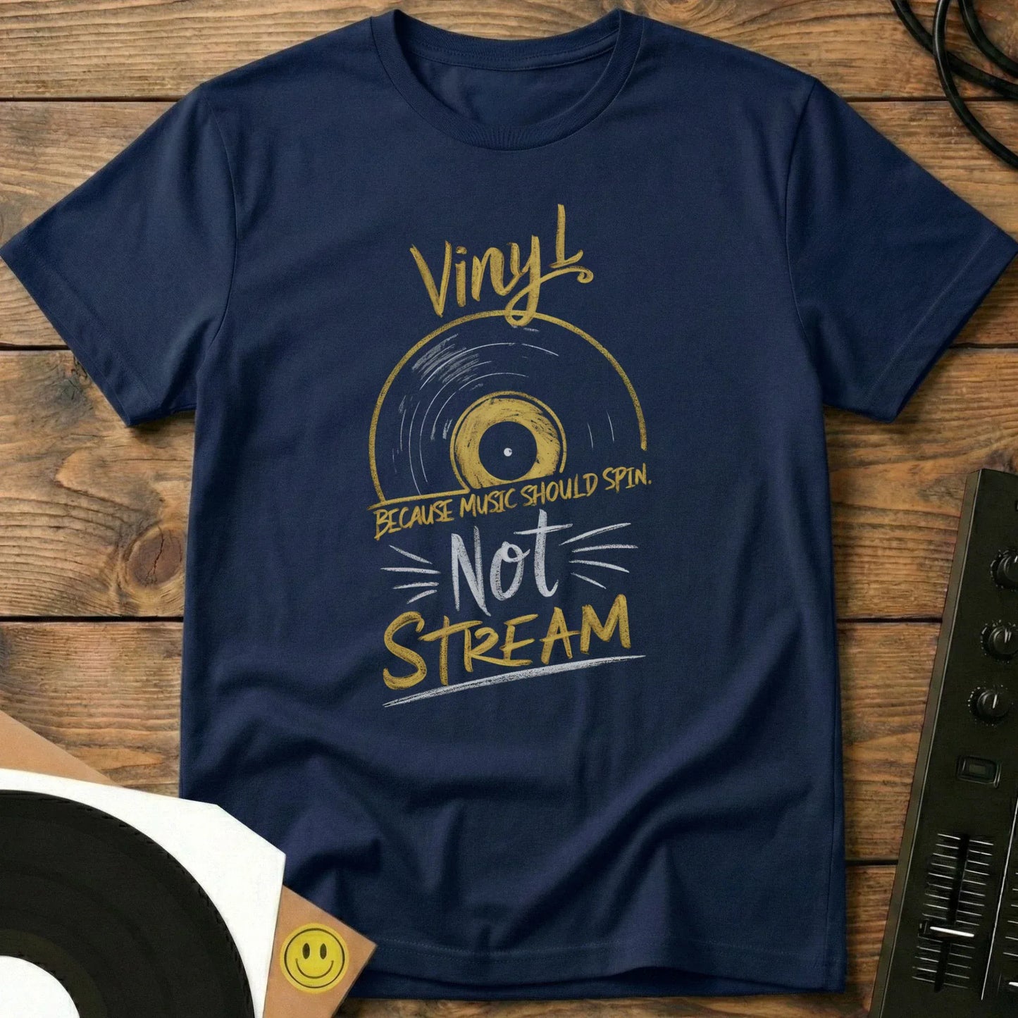 Music Should Spin T-Shirt Navy / S Music Should Spin T-Shirt