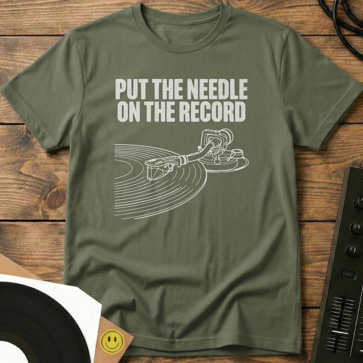 Needle On The Record T-Shirt Military Green / S Needle On The Record T-Shirt