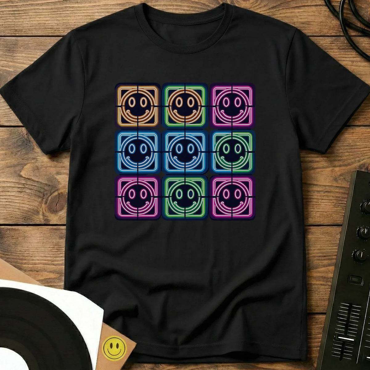 Neon Acid Grid T-Shirt Black / S Neon Acid Grid T-Shirt
