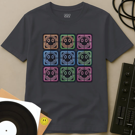 Neon Acid Grid T-Shirt Charcoal / S Neon Acid Grid T-Shirt