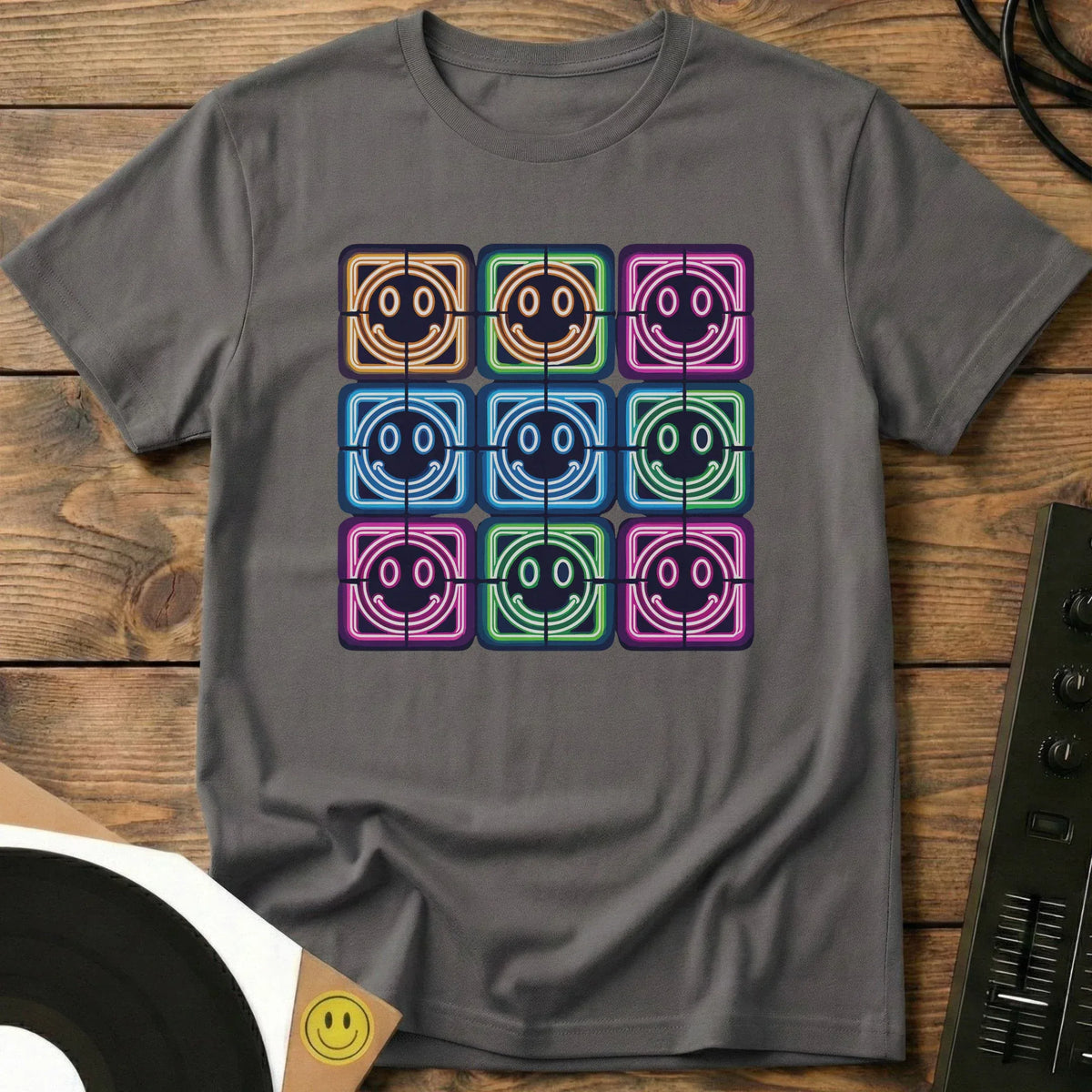 Neon Acid Grid T-Shirt Charcoal / S Neon Acid Grid T-Shirt
