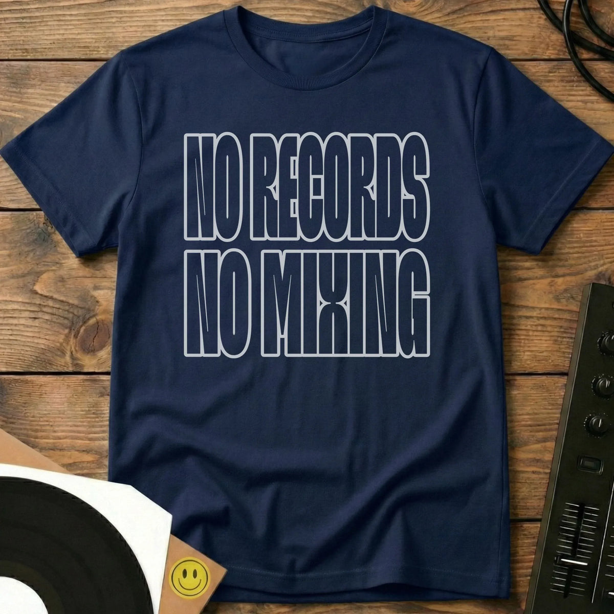 No Records No Mixing T-Shirt Navy / S No Records No Mixing T-Shirt