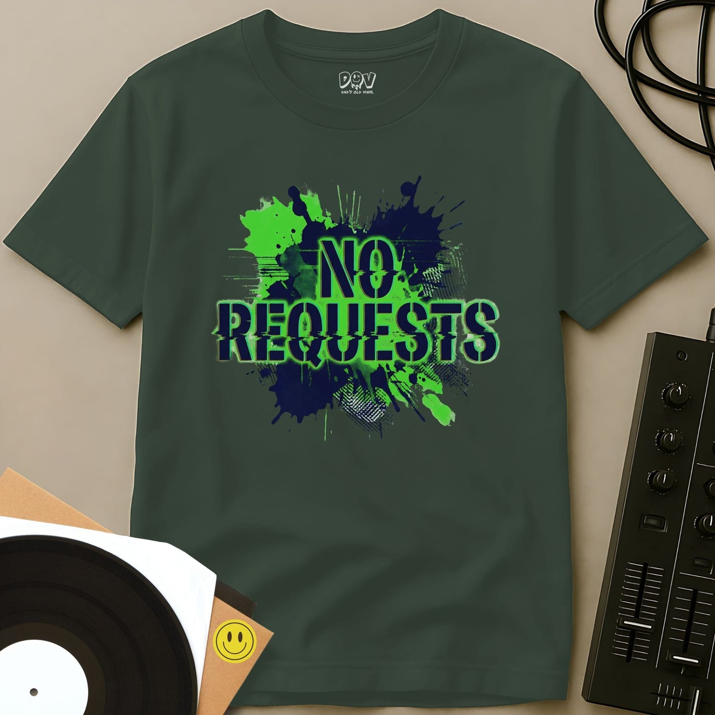 No Requests Splatter T-Shirt Military Green / S No Requests Splatter T-Shirt
