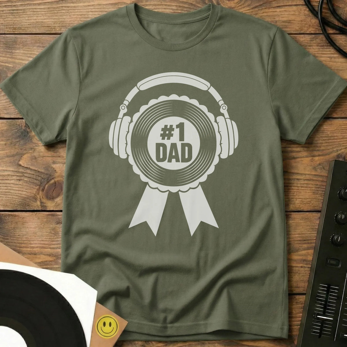 Number 1 Dad t-shirt in Military Green