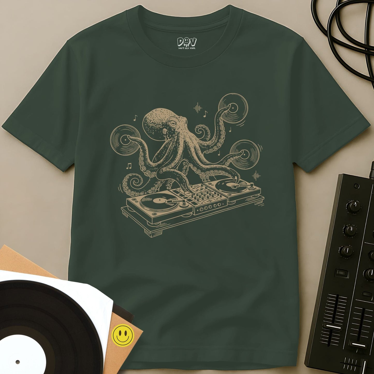 Octopus DJ T-Shirt Military Green / S Octopus DJ T-Shirt