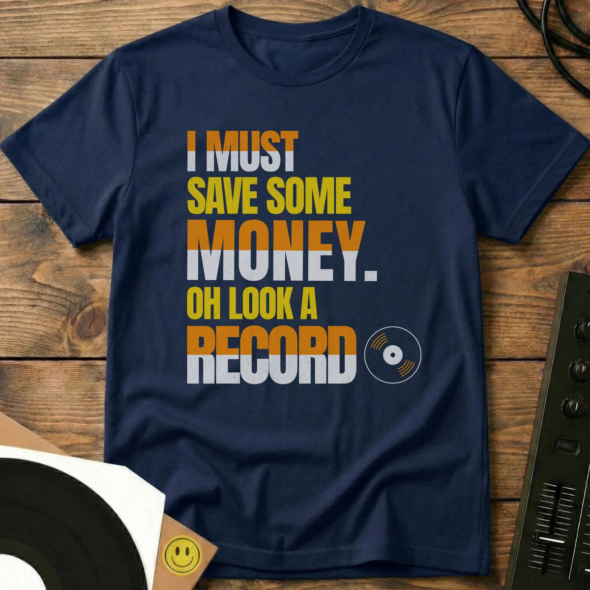 Oh Look A Record T-Shirt Navy / S Oh Look A Record T-Shirt