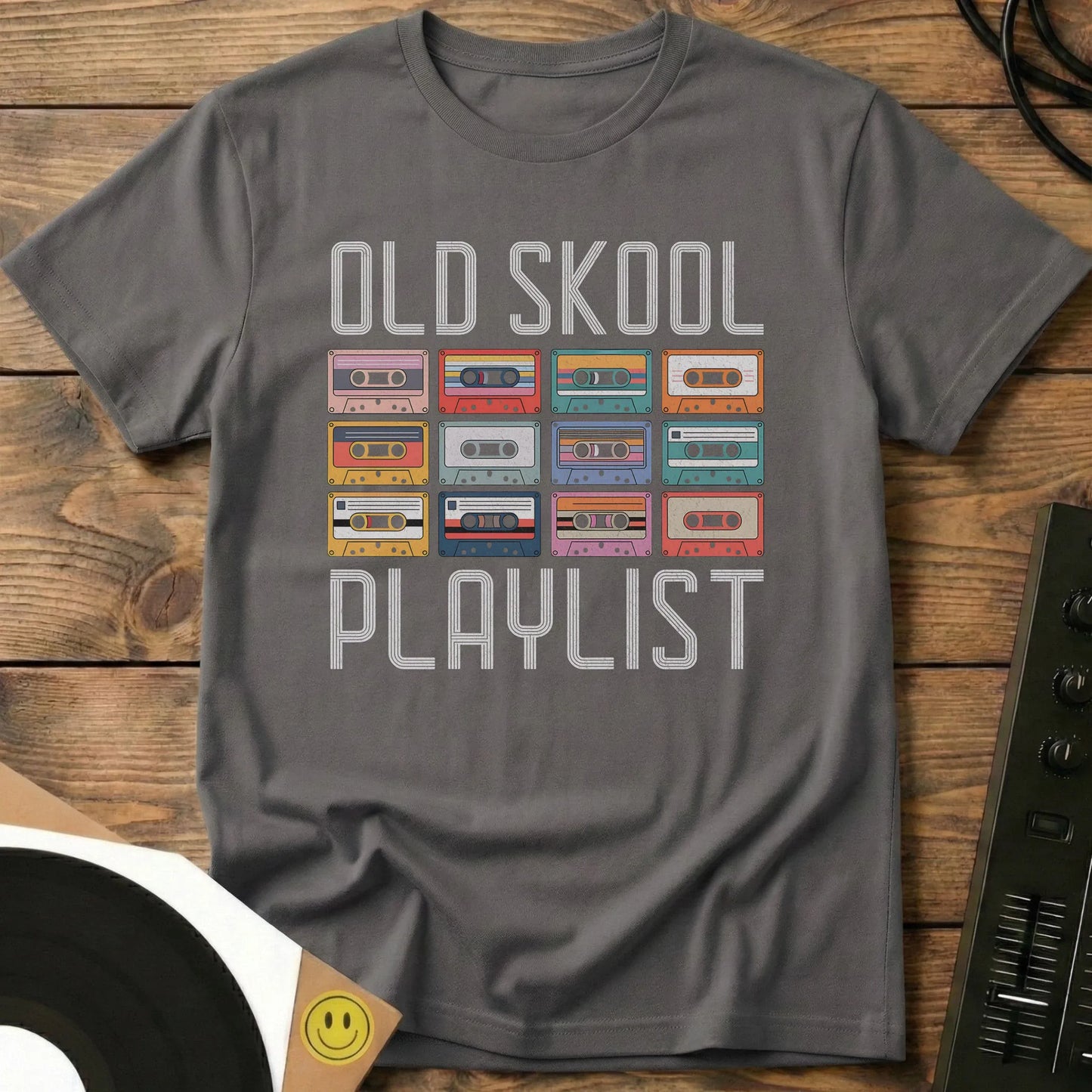 Old Skool Playlist T-Shirt Charcoal / S Old Skool Playlist T-Shirt