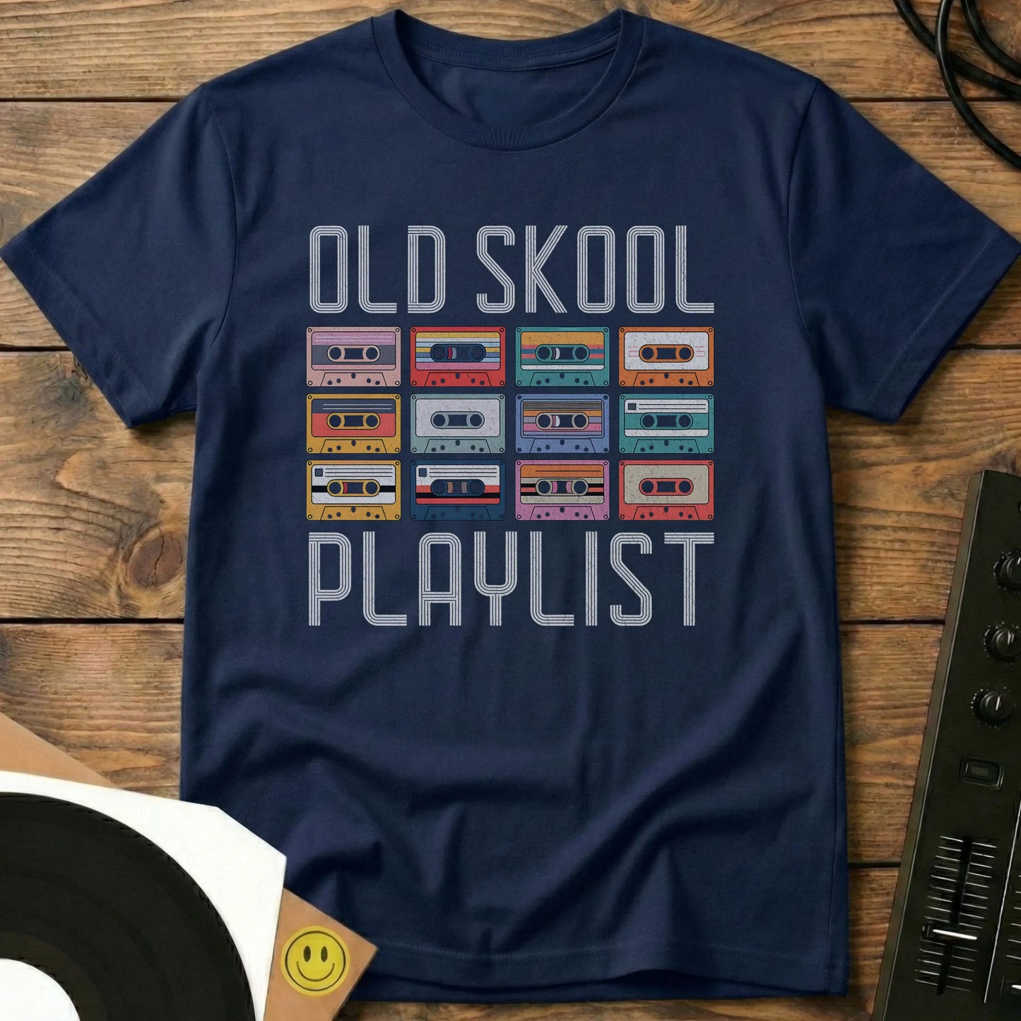 Old Skool Playlist T-Shirt Navy / S Old Skool Playlist T-Shirt