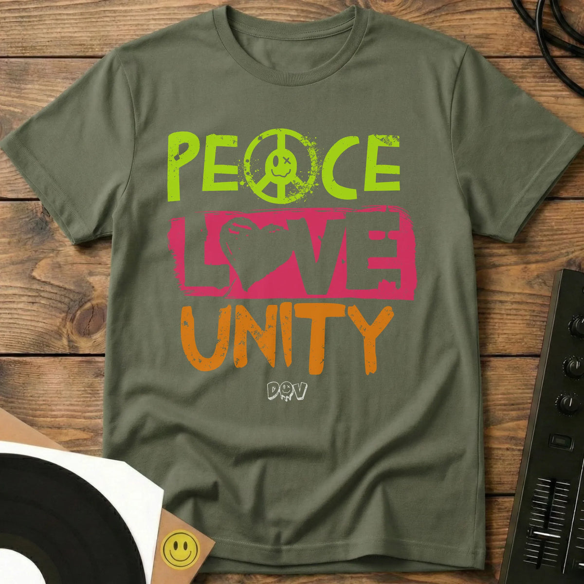 Peace, Love, Unity T-Shirt Military Green / S Peace, Love, Unity T-Shirt