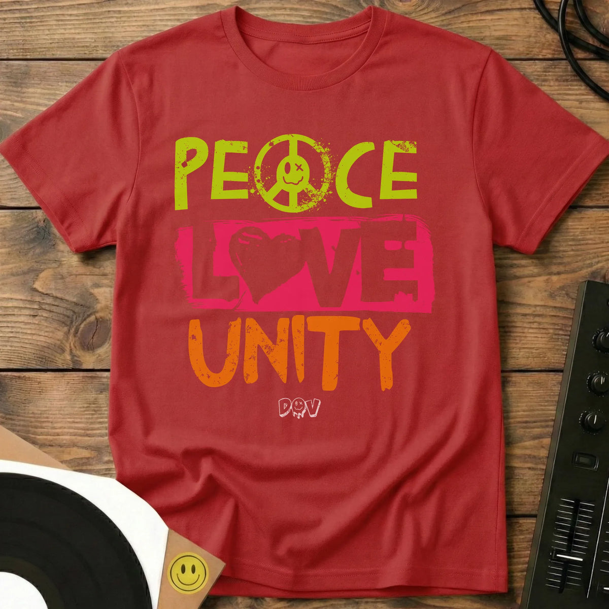 Peace, Love, Unity T-Shirt Red / S Peace, Love, Unity T-Shirt