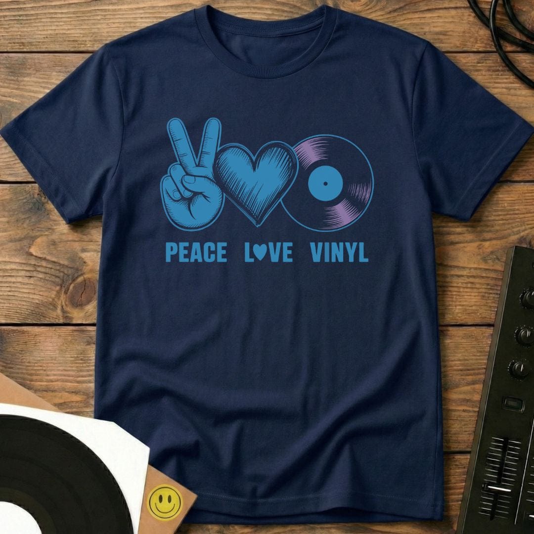 Peace, Love, Vinyl T-Shirt Navy / S Peace, Love, Vinyl T-Shirt