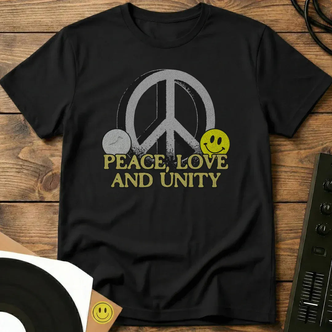 Peace Sign, Love And Unity T-Shirt Black / S Peace Sign, Love And Unity T-Shirt