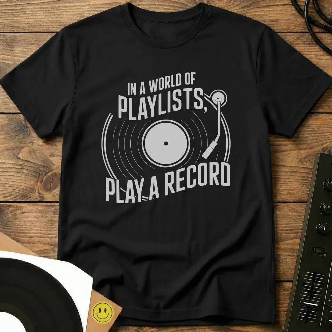 Play A Record T-Shirt Black / S Play A Record T-Shirt