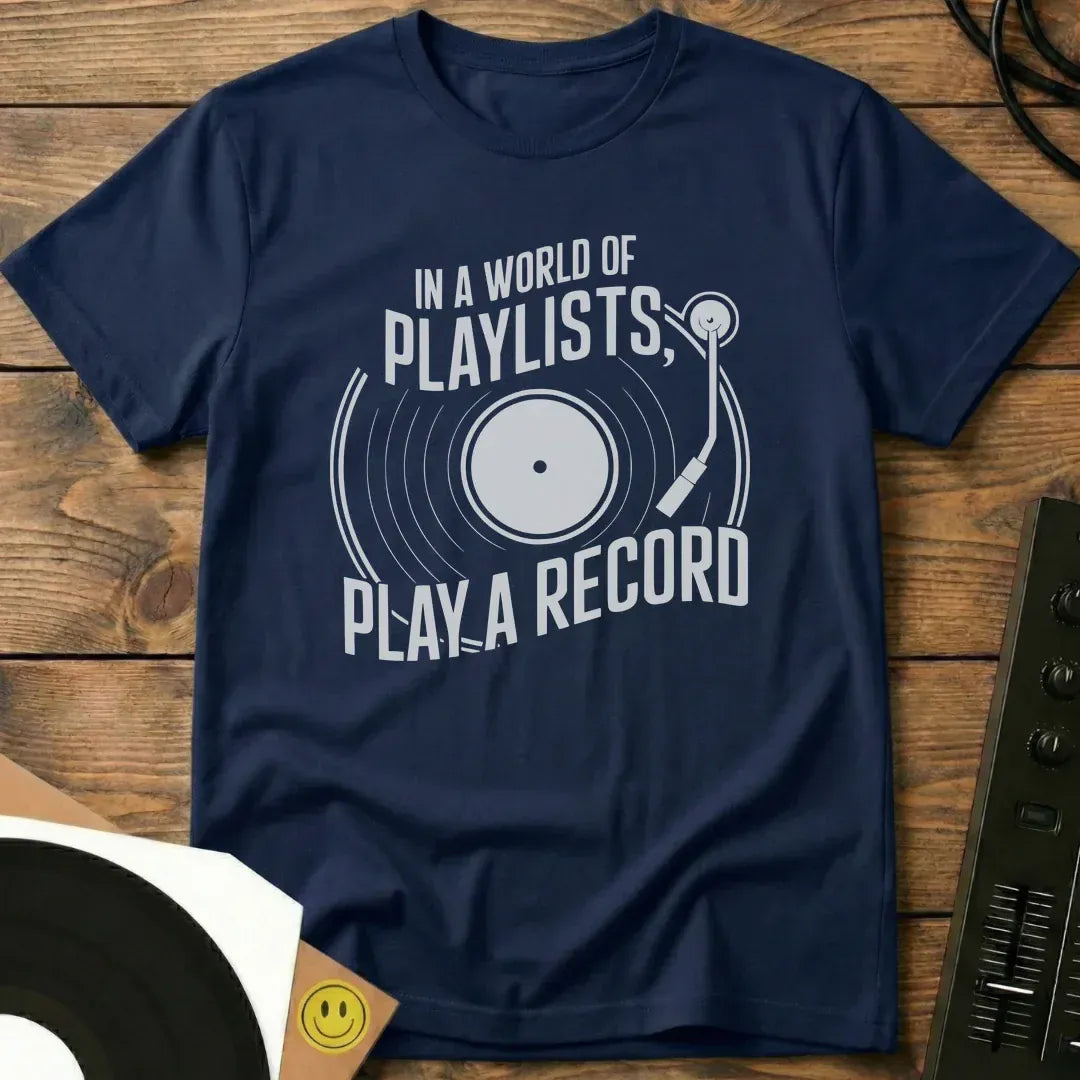 Play A Record T-Shirt Navy / S Play A Record T-Shirt
