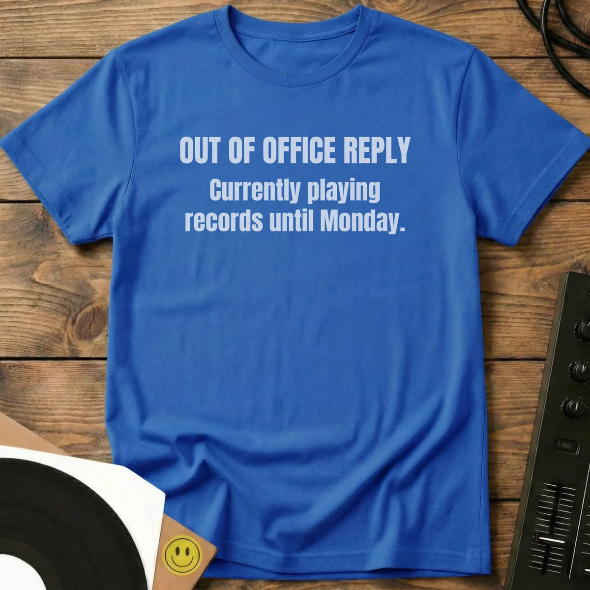 Playing Records Until Monday T-Shirt Royal / S Playing Records Until Monday T-Shirt